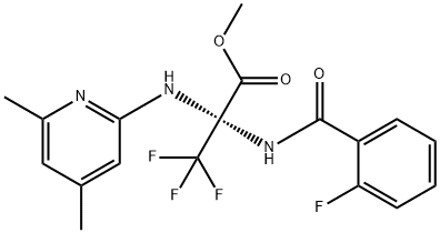 methyl 2-[(4,6-dimethylpyridin-2-yl)amino]-3,3,3-trifluoro-2-[(2-fluorobenzoyl)amino]propanoate Struktur