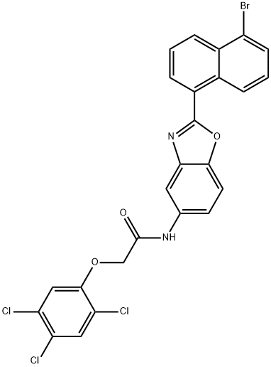 N-[2-(5-bromo-1-naphthyl)-1,3-benzoxazol-5-yl]-2-(2,4,5-trichlorophenoxy)acetamide Struktur