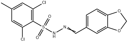 N'-(1,3-benzodioxol-5-ylmethylene)-2,6-dichloro-4-methylbenzenesulfonohydrazide Struktur