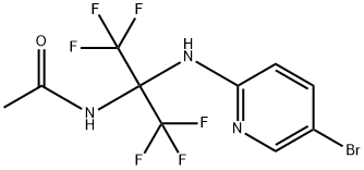 N-[1-[(5-bromopyridin-2-yl)amino]-2,2,2-trifluoro-1-(trifluoromethyl)ethyl]acetamide Struktur