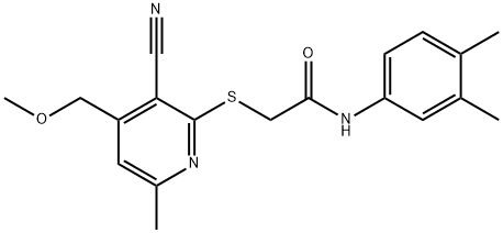 2-{[3-cyano-4-(methoxymethyl)-6-methylpyridin-2-yl]sulfanyl}-N-(3,4-dimethylphenyl)acetamide Struktur