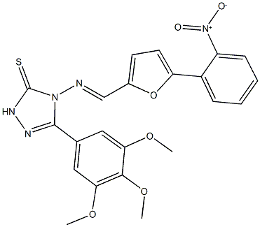 4-{[(5-{2-nitrophenyl}-2-furyl)methylene]amino}-5-(3,4,5-trimethoxyphenyl)-2,4-dihydro-3H-1,2,4-triazole-3-thione Struktur