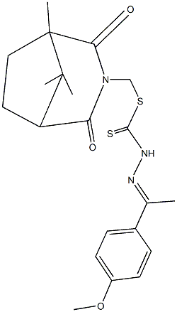 (1,8,8-trimethyl-2,4-dioxo-3-azabicyclo[3.2.1]oct-3-yl)methyl 2-[1-(4-methoxyphenyl)ethylidene]hydrazinecarbodithioate Struktur