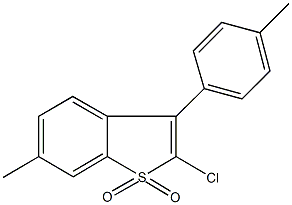 2-chloro-6-methyl-3-(4-methylphenyl)-1-benzothiophene 1,1-dioxide Struktur