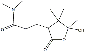 3-(5-hydroxy-4,4,5-trimethyl-2-oxotetrahydro-3-furanyl)-N,N-dimethylpropanamide Struktur