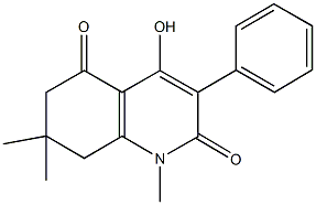 4-hydroxy-1,7,7-trimethyl-3-phenyl-7,8-dihydro-2,5(1H,6H)-quinolinedione Struktur