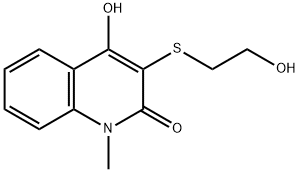 4-hydroxy-3-[(2-hydroxyethyl)sulfanyl]-1-methyl-2(1H)-quinolinone Struktur