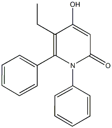 5-ethyl-4-hydroxy-1,6-diphenyl-2(1H)-pyridinone Struktur