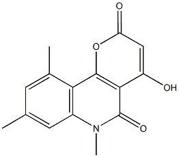 4-hydroxy-6,8,10-trimethyl-2H-pyrano[3,2-c]quinoline-2,5(6H)-dione Struktur