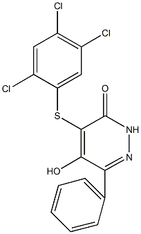 5-hydroxy-6-phenyl-4-[(2,4,5-trichlorophenyl)sulfanyl]-3(2H)-pyridazinone Struktur