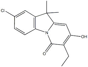 2-chloro-7-ethyl-8-hydroxy-10,10-dimethylpyrido[1,2-a]indol-6(10H)-one Struktur