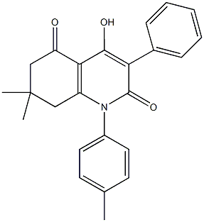 4-hydroxy-7,7-dimethyl-1-(4-methylphenyl)-3-phenyl-7,8-dihydro-2,5(1H,6H)-quinolinedione Struktur