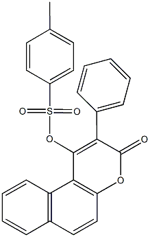 3-oxo-2-phenyl-3H-benzo[f]chromen-1-yl 4-methylbenzenesulfonate Struktur