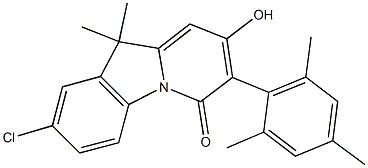 2-chloro-8-hydroxy-7-mesityl-10,10-dimethylpyrido[1,2-a]indol-6(10H)-one Struktur