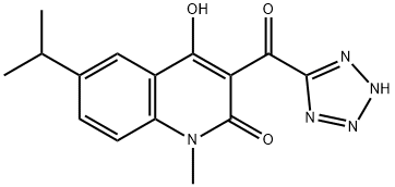 4-hydroxy-6-isopropyl-1-methyl-3-(1H-tetraazol-5-ylcarbonyl)-2(1H)-quinolinone Struktur