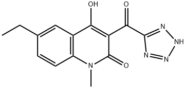 6-ethyl-4-hydroxy-1-methyl-3-(1H-tetraazol-5-ylcarbonyl)-2(1H)-quinolinone Struktur