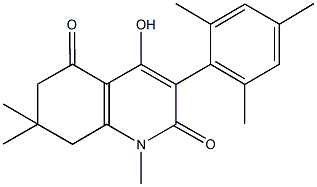 4-hydroxy-3-mesityl-1,7,7-trimethyl-7,8-dihydro-2,5(1H,6H)-quinolinedione Struktur