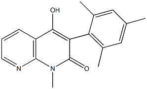 4-hydroxy-3-mesityl-1-methyl[1,8]naphthyridin-2(1H)-one Struktur