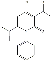 3-acetyl-4-hydroxy-6-isopropyl-1-phenyl-2(1H)-pyridinone Struktur