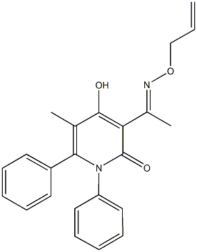 3-[N-(allyloxy)ethanimidoyl]-4-hydroxy-5-methyl-1,6-diphenyl-2(1H)-pyridinone Struktur