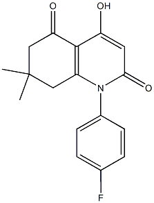 1-(4-fluorophenyl)-4-hydroxy-7,7-dimethyl-7,8-dihydro-2,5(1H,6H)-quinolinedione Struktur