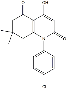 1-(4-chlorophenyl)-4-hydroxy-7,7-dimethyl-7,8-dihydro-2,5(1H,6H)-quinolinedione Struktur