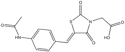 {5-[4-(acetylamino)benzylidene]-2,4-dioxo-1,3-thiazolidin-3-yl}acetic acid Struktur