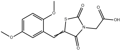 [5-(2,5-dimethoxybenzylidene)-2,4-dioxo-1,3-thiazolidin-3-yl]acetic acid Struktur