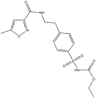 ethyl [4-(2-{[(5-methyl-3-isoxazolyl)carbonyl]amino}ethyl)phenyl]sulfonylcarbamate Struktur