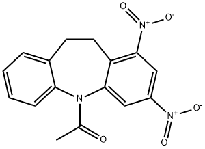 5-acetyl-1,3-bisnitro-10,11-dihydro-5H-dibenzo[b,f]azepine Struktur