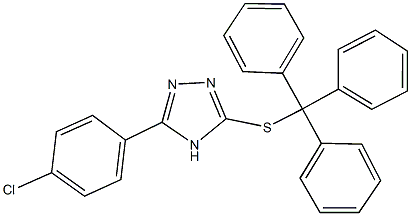 5-(4-chlorophenyl)-4H-1,2,4-triazol-3-yl trityl sulfide Struktur