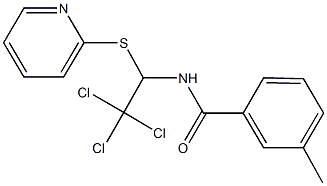 3-methyl-N-[2,2,2-trichloro-1-(2-pyridinylsulfanyl)ethyl]benzamide Struktur