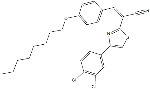 2-[4-(3,4-dichlorophenyl)-1,3-thiazol-2-yl]-3-[4-(octyloxy)phenyl]acrylonitrile Struktur