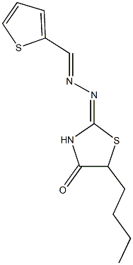 2-thiophenecarbaldehyde (5-butyl-4-oxo-1,3-thiazolidin-2-ylidene)hydrazone Struktur