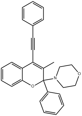 4-[3-methyl-2-phenyl-4-(phenylethynyl)-2H-chromen-2-yl]morpholine Struktur