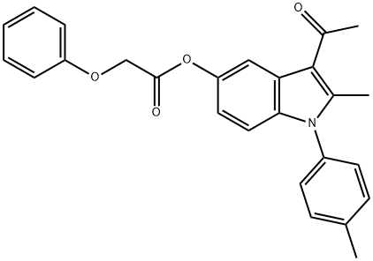 3-acetyl-2-methyl-1-(4-methylphenyl)-1H-indol-5-yl phenoxyacetate Struktur