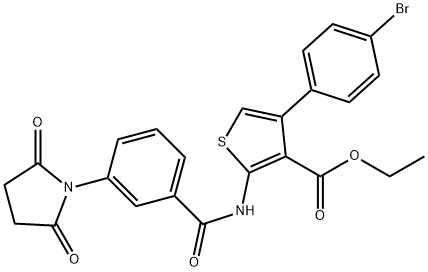 ethyl 4-(4-bromophenyl)-2-{[3-(2,5-dioxopyrrolidin-1-yl)benzoyl]amino}thiophene-3-carboxylate Struktur