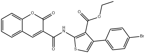 ethyl 4-(4-bromophenyl)-2-{[(2-oxo-2H-chromen-3-yl)carbonyl]amino}thiophene-3-carboxylate Struktur