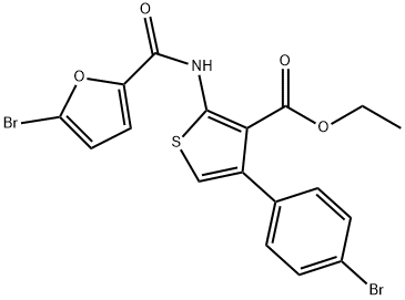 ethyl 2-[(5-bromo-2-furoyl)amino]-4-(4-bromophenyl)-3-thiophenecarboxylate Struktur