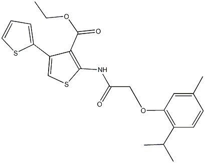 ethyl 2-{[(2-isopropyl-5-methylphenoxy)acetyl]amino}-2',4-bithiophene-3-carboxylate Struktur