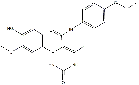 N-(4-ethoxyphenyl)-4-(4-hydroxy-3-methoxyphenyl)-6-methyl-2-oxo-1,2,3,4-tetrahydropyrimidine-5-carboxamide Struktur