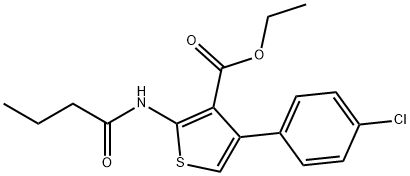 ethyl 2-(butyrylamino)-4-(4-chlorophenyl)-3-thiophenecarboxylate Struktur