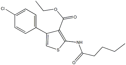 ethyl 4-(4-chlorophenyl)-2-(pentanoylamino)-3-thiophenecarboxylate Struktur