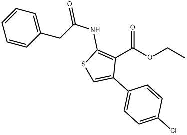 ethyl 4-(4-chlorophenyl)-2-[(phenylacetyl)amino]-3-thiophenecarboxylate Struktur