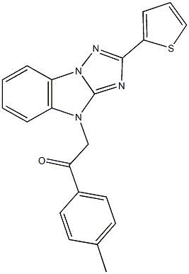 1-(4-methylphenyl)-2-[2-(2-thienyl)-4H-[1,2,4]triazolo[1,5-a]benzimidazol-4-yl]ethanone Struktur