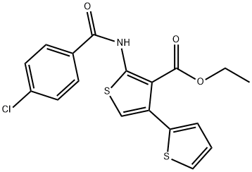 ethyl 2-[(4-chlorobenzoyl)amino]-2',4-bithiophene-3-carboxylate Struktur