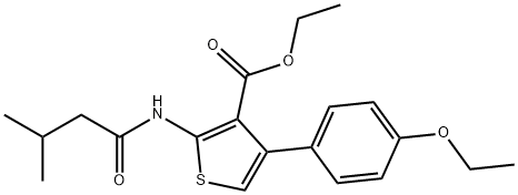 ethyl 4-(4-ethoxyphenyl)-2-[(3-methylbutanoyl)amino]thiophene-3-carboxylate Struktur