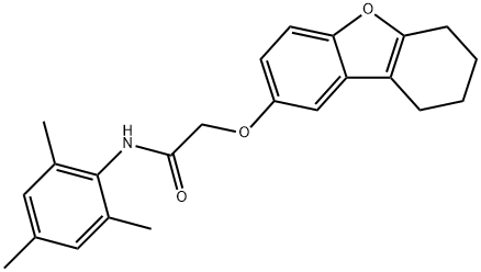 N-mesityl-2-(6,7,8,9-tetrahydrodibenzo[b,d]furan-2-yloxy)acetamide Struktur