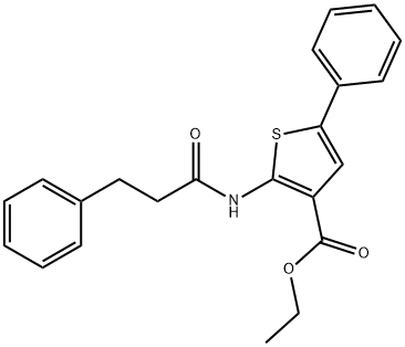 ethyl 5-phenyl-2-[(3-phenylpropanoyl)amino]thiophene-3-carboxylate Struktur