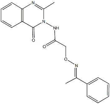 N-(2-methyl-4-oxo-3(4H)-quinazolinyl)-2-{[(1-phenylethylidene)amino]oxy}acetamide Struktur